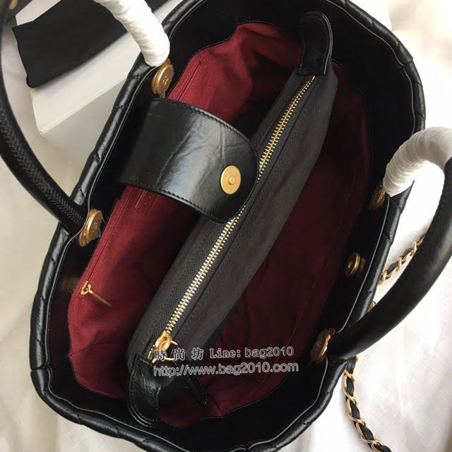 Chanel女包 香奈兒專櫃最新款購物小號手提包 ChanelV格全皮肩背購物袋 57974  djc4258